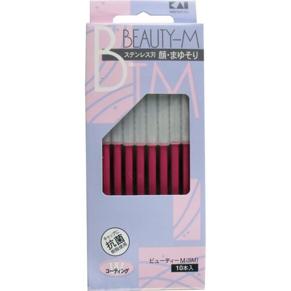 KAI Beauty M Stainless Steel Blades for Face & Eyebrow Shaving BTM-10H1 – Pack of 10