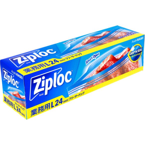 Commercial Ziploc Freezer Bags, L Size, 24 Bags