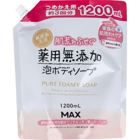 Medicated Gentle Foaming Body Soap – Additive-Free, Refill 1200mL