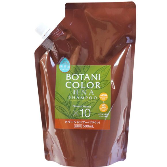 Motto Botani Color Shampoo (with Henna) – Brown Refill 500mL