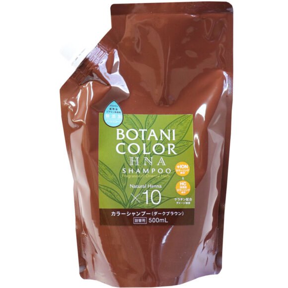 Motto Botani Color Shampoo – Henna Dark Brown, Refill 500mL