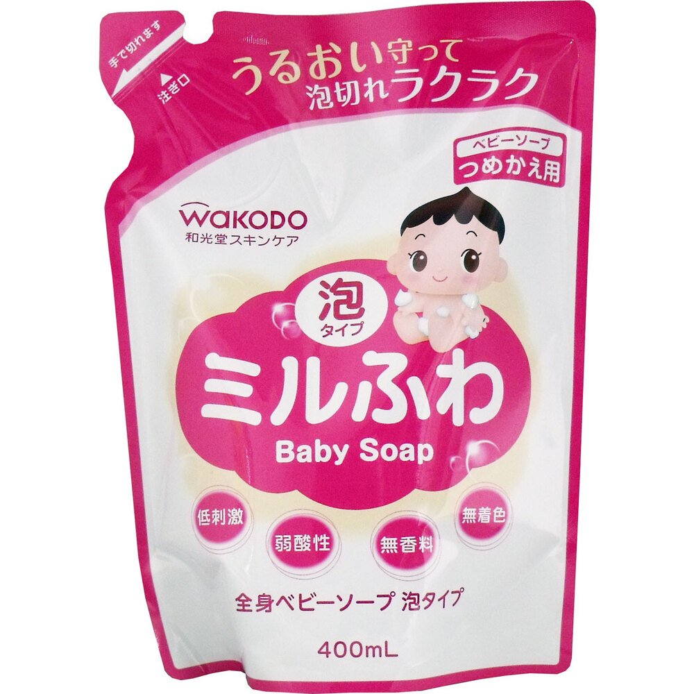 Wakodo Milfuwa Foaming Whole Body Baby Soap Refill 400mL