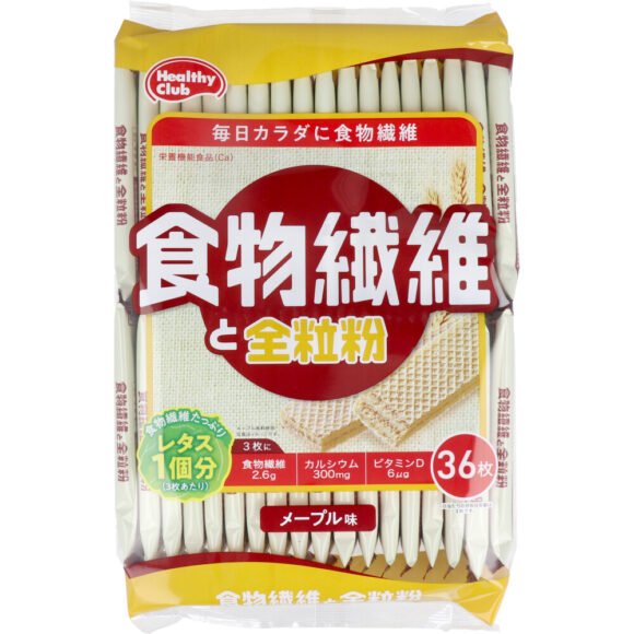 Healthy Club – Whole Grain & Dietary Fiber Wafers, Maple Flavor, 36 Pieces