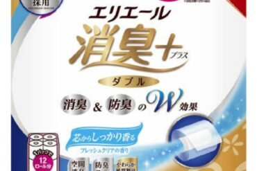 Elleair Deodorizing + Toilet Tissue, Fresh Clear Scent, Compact 8R (Double)