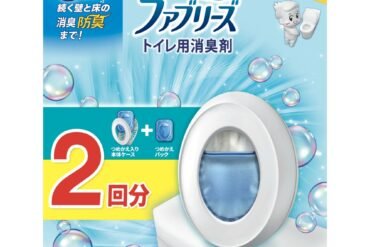 Febreze Toilet Deodorizer Blue Soap Bottle + 2 Refills