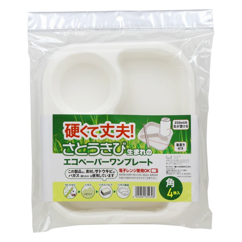 Eco-friendly paper one-plate set with corner divider