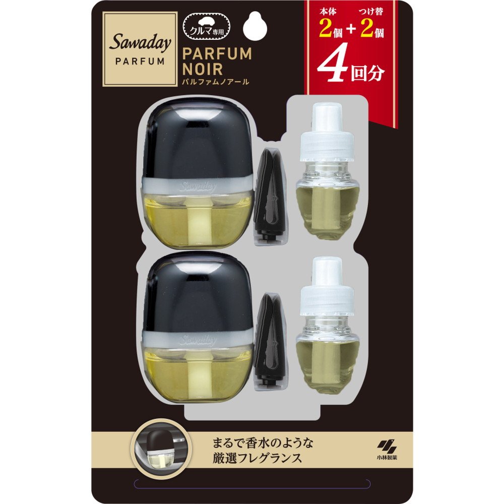 Sawaday Car-Specific Clip Parfum Noir (2 main units + 2 replacements)