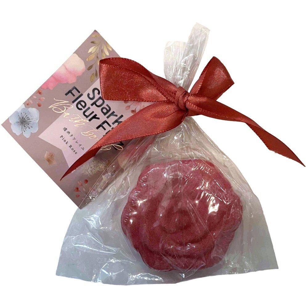 One pink rose bath bomb