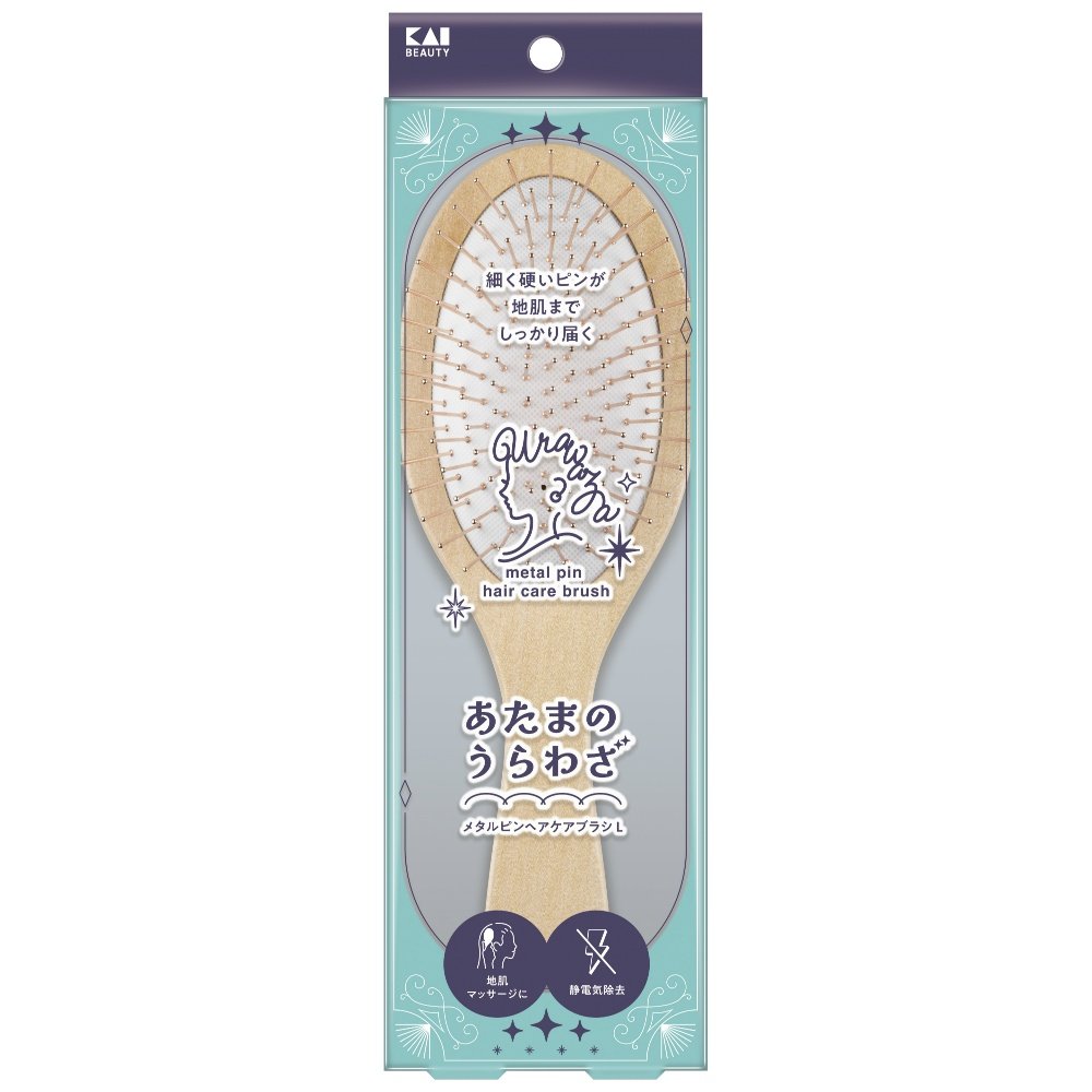 KQ1608 Atama no Urawaza Metal Pin Hair Care Brush L