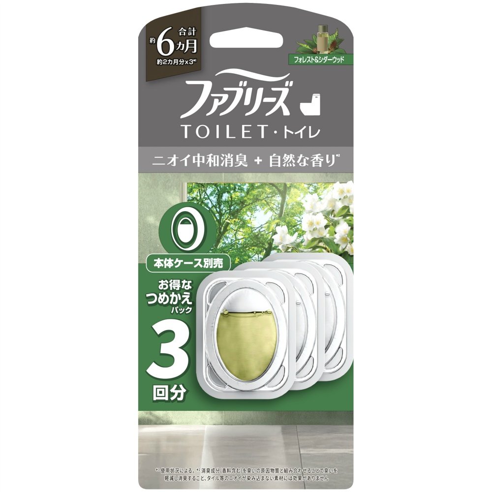 Febreze Toilet Deodorizer Premium Series Deodorizer + Natural Scent Forest & Cedarwood Refill