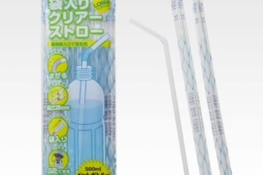 Bag-packed clear long straws, 25cm, 30 pieces
